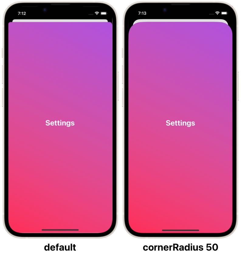 SwiftUI sheet with custom corner radius