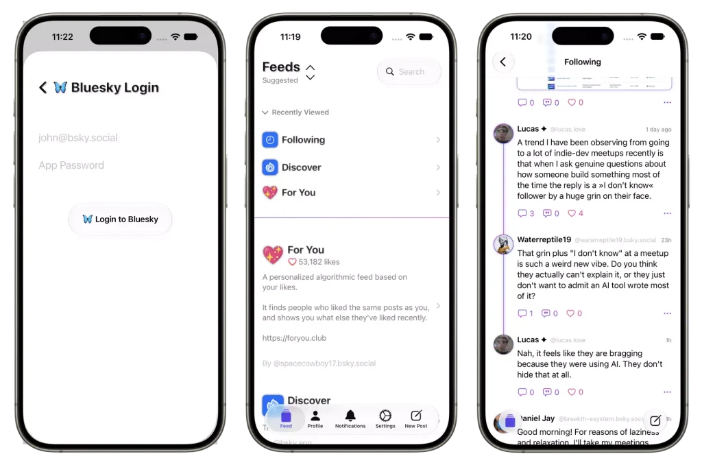 BlueSky client app implemented with router pattern in SwiftUI