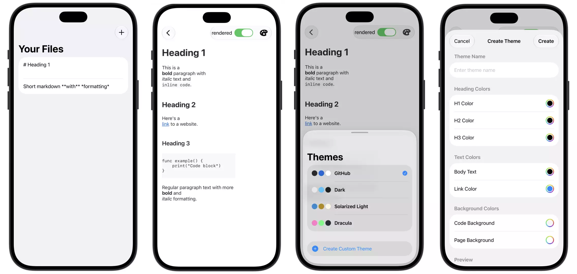 when-to-use-viewmodel-example-1-2 1 iOS app with a Markdown document app in SwiftUI. Use of view model to store and retrieve themes for markdown rendering. Showing the MVVM pattern in SwiftUI